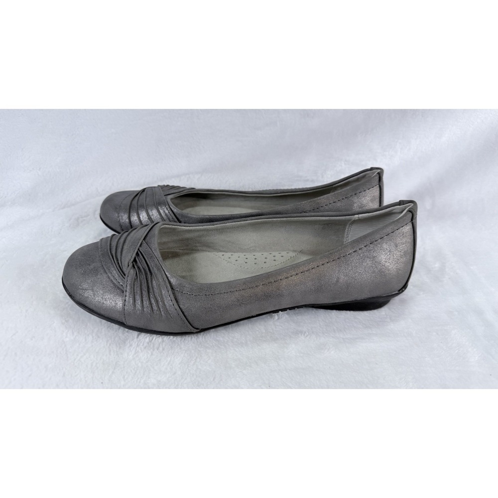 Cliffs By White Mountain Shoes Womens 8 Clara Ballet Flats Black Pewter Gray Lot - Picture 4 of 13